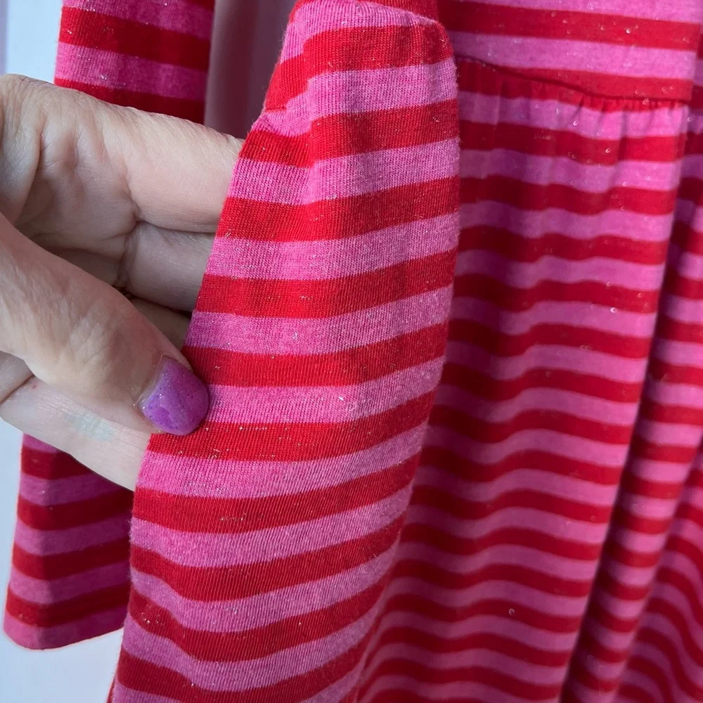 •Cat & Jack• Girls Shimmery Striped Ruffle Dress - Size XXL - Picture 7 of 9